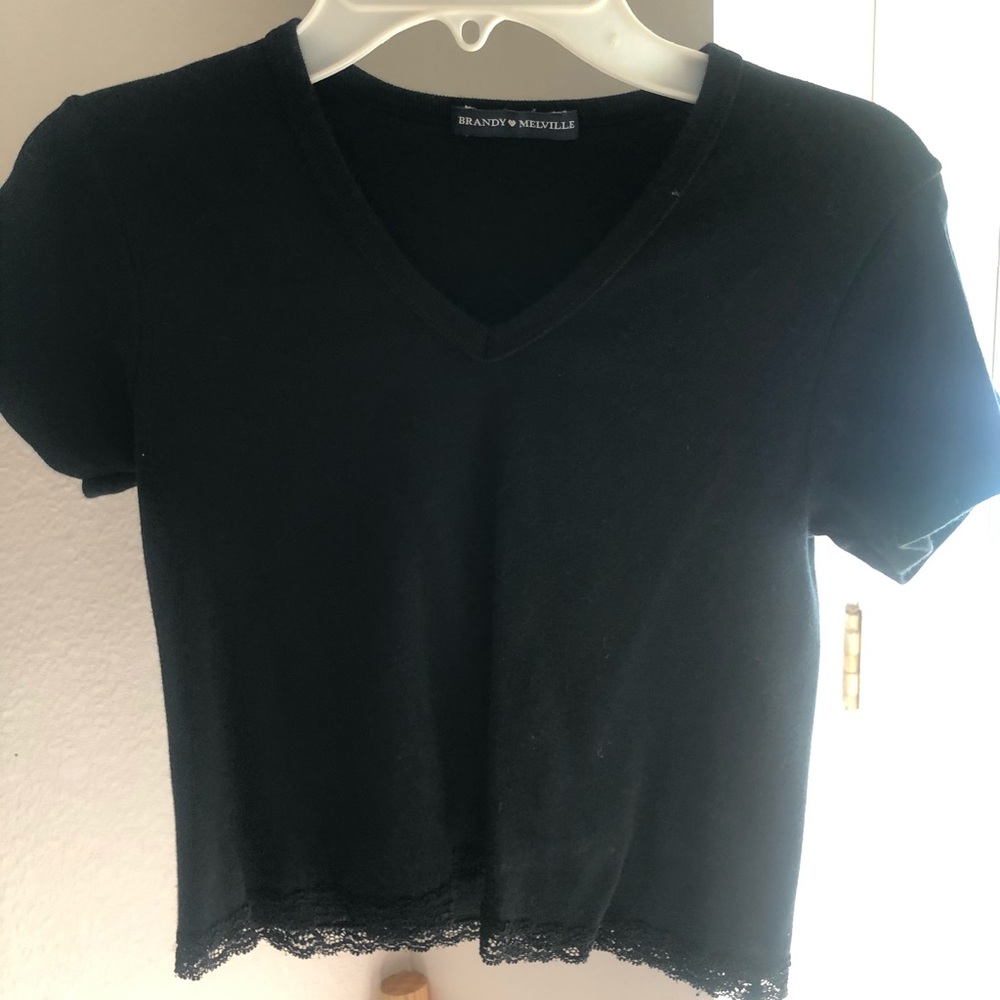 Brandy Melville Lace Trim T-shirt
